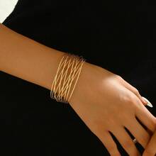 1 Peça Bracelete Bangle Minimalista Geométrico Oco e Vazado, Acessório de Luxo