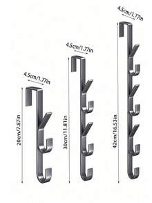3 cái/1 cái Móc cửa dễ lắp đặt - Giá treo áo khoác bằng kim loại chắc chắn để treo quần áo, mũ và túi xách - Thiết kế tiết kiệm không gian, thích hợp cho phòng ngủ, ký túc xá và tủ - Xám - Xem 2