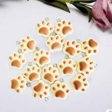 16pcs Random Color Cat Paw Print Diy Pendant For Necklace, Earrings, Keychain, Etc. - Multicolor - View 5