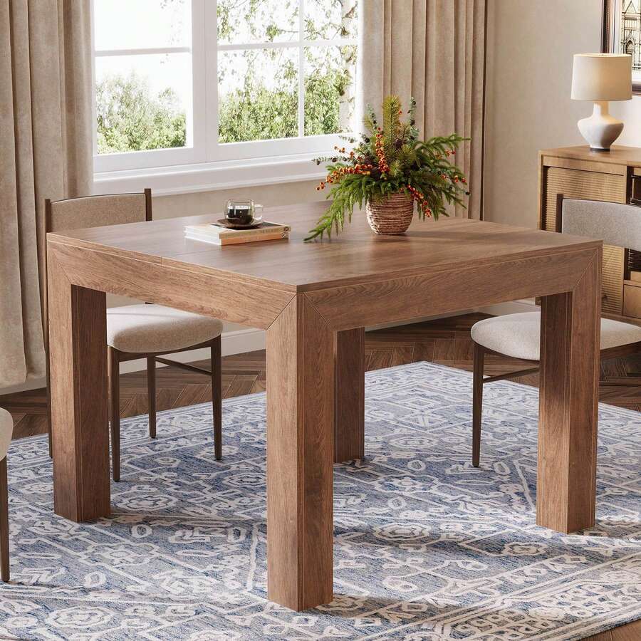 LITTLE TREE 39.4 Inches Square Dining Table For 4 People, Kitchen Table ...
