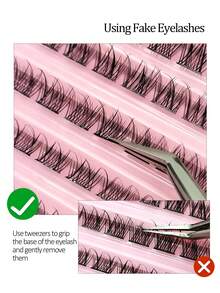 Asiteo 110根自然柔软蓬松单根假睫毛，仿貂毛睫毛，可在家DIY美睫 - 黑色 - 查看 7