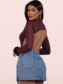 Short Saia Jeans Feminino com Cintura Alta e Sobreposição Casual