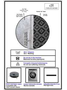 70x120 Cm Non-Slip Bathroom Mat – 100% Polyester | Soft, Absorbent & Quick Dry | Made In Turkey - Black - View 2