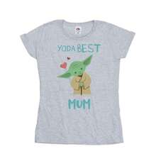 Star Wars Womens/Ladies Yoda Best Mum Cotton TShirt (Sports Grey) - Grey - View 1