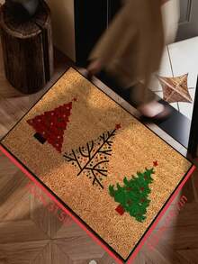 1 pezzo Nuovo arrivo natalizio - Decorazione quotidiana - Decorazione natalizia - Albero di Natale - Piccolo tappeto - Flanella morbida, 900 g/m², lavabile in lavatrice, durevole, antimacchia, asciugatura rapida, adatto per zerbini da interno/esterno, decorazione per la casa, camera da letto, cucina, fotografia, accessori, decorazione esterna, regali natalizi, tappeti, tutto l'anno