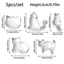 5/9 قطعة طقم قوالب قطع بشكل قطة - أشكال قطط فريدة لصنع الوجبات الخفيفة والحلوى والمعجنات، مستلزمات الخبز DIY