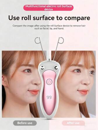 Mini Electric Hair Remover Facial Hair Removal Defeatherer Women Beauty Epilator Body Arm Cotton Thread Depilator LCD Display
