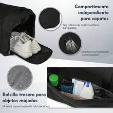 Maleta Deportiva Bosillo 40L/55L Impermeable,Bolsa de Deporte Gym con Compartimento para Zapatos,Bolso de Viaje para Hombres y Mujeres Capacidad y Ligero - 40 litros - Ver 4
