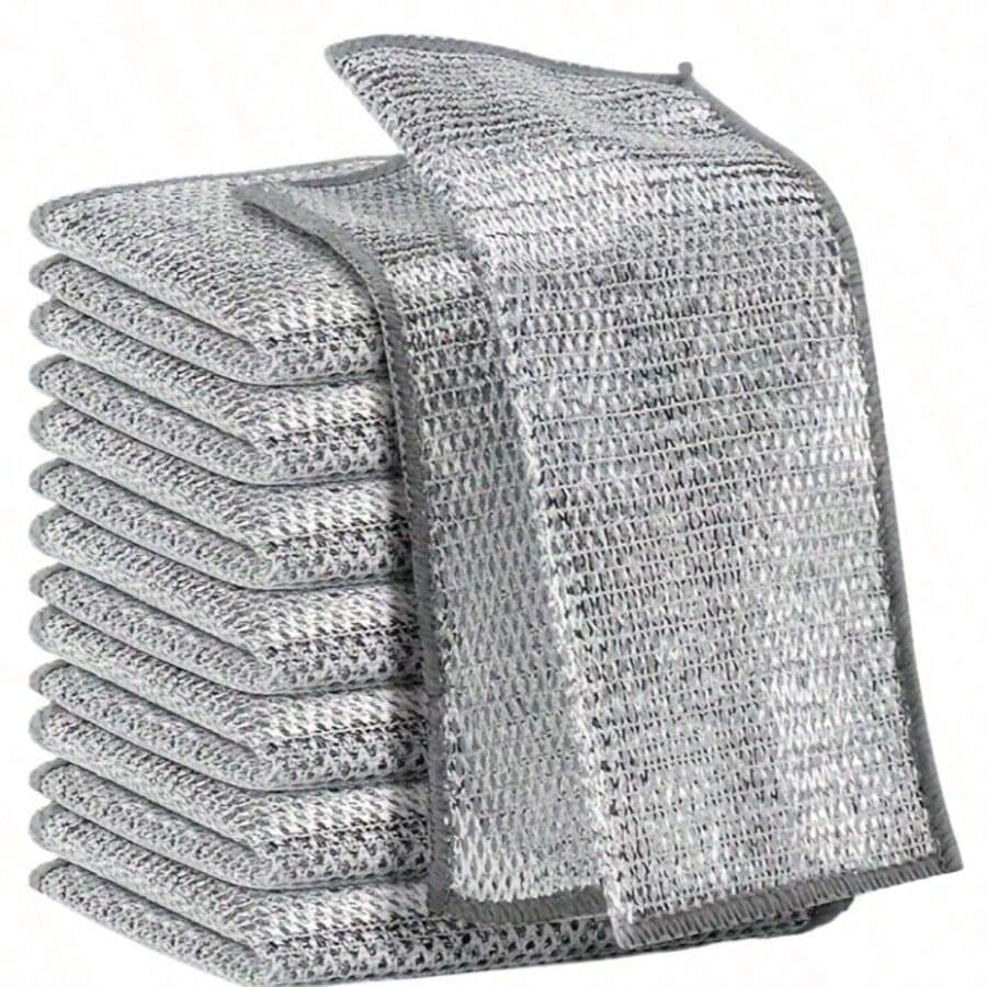 30pcs Magic Cleaning Cloth Thickened Double -Sided Metal Steel Wire Rags Kitchen Dish Pot Washdishing Cloths Towel Clean Tools