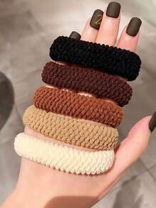 6/10 pièces Élastiques épais à haute élasticité, nouveaux élastiques à cheveux en caoutchouc, supports de queue de cheval durables, chouchous pour cheveux