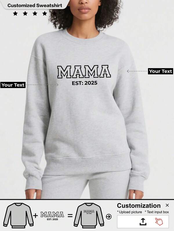 A Customized Women's Crew Neck Thickened Loose Hoodie With Custom Patterns Can Be Your Family, Pets Or Cartoons, About Anything And Everything.