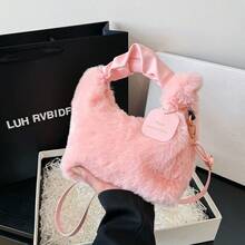 1pc Fairy Plush Bag Handbag Women's Fashion Single Shoulder Crossbody Bag Autumn/Winter Plush Bag Versatile Net Red Envelope Hang Tag Bag,Fashionable Fluffy Handbag, Plush Crossbody Bag For Women - Multicolor - View 17