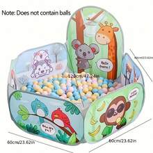 Składany namiot dziecięcy z motywem zwierząt i drzew, sześciokątny basen z piłeczkami, pole do gry w piłkę, kosz do koszykówki, aktywność w pomieszczeniach i na zewnątrz oraz kemping, zabawki podróżne (piłki nie są dołączone), zabawki dla niemowląt, namiot dla dzieci w wieku 3-12 lat, basen z piłeczkami, namiot kempingowy, namiot z trampoliną, namiot, namiot dziecięcy, dedykowany namiot dla dzieci, odpowiedni dla chłopców i dziewczynek, prezent urodzinowy