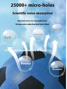 2个装新款畅销PU静音足球，室内静音弹力球，高弹力足球，提升家庭活动氛围而不打扰他人的最佳选择，深受足球迷喜爱。 - 彩色 - 查看 3