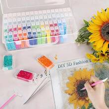 1 件 42/72 槽钻石画配件收纳盒，5D 钻石画珠子艺术套装盒，珠宝和美甲用品收纳盒，轻巧易用 - 無色 - 查看 4