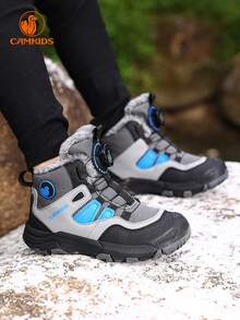 青少年雪地靴，保暖内衬雪地靴，时尚百搭，适合万圣节、圣诞节、节日庆典 - 彩色 - 查看 3