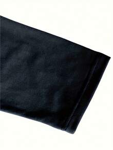 Plus Size Men's Contrast Color Pocket Casual Stand Collar Long Sleeve T-Shirt - Navy Blue - View 5