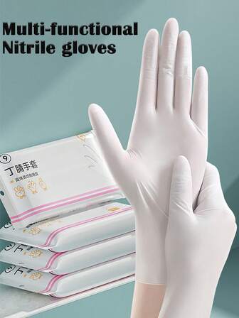 10/30PCS一次性丁腈手套家用橡胶乳胶手套厨房清洁洗菜洗碗洗衣服家用防水手套圣诞节万圣节感恩节秋冬季家居清洁用品