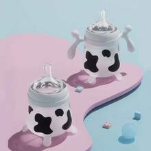 150ml/240ml可爱卡通奶牛硅胶婴儿奶瓶 - 白色 - 查看 6