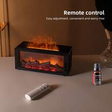300ml Essential Oil Diffuser With Colorful Flame, Aromatherapy Machine, Air Humidifier, Auto-Off, - 黑色 - 查看 3