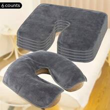 6 piezas Diadema de masaje para salón de belleza - Toallas de masaje para cama de salón de belleza, almohadilla en forma de corazón y en forma de U para la cara, suave y sin pelusa, lavable a máquina, durable y económico, adecuado para salones de belleza y spas, disponible en varios colores