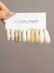 5-10 pares de pendientes de moda exagerados de estilo vintage con monedas, gotas de agua y diseños geométricos de acrílico, adecuados para mujeres, Día de la Madre, San Valentín, Navidad, Año Nuevo y uso diario