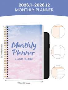 Trees Planificador mensual 2026 - Planificador semanal de 12 meses con espiral, cuadrícula de calendario, notas y lista de tareas - Ideal para establecer objetivos, productividad y uso diario - Adecuado para el hogar, la oficina y la escuela, accesorios de escritorio de oficina - Rosa - Ver 4
