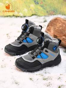 青少年雪地靴，保暖内衬雪地靴，时尚百搭，适合万圣节、圣诞节、节日庆典 - 彩色 - 查看 8