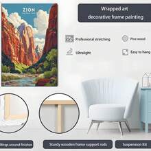 1PC Vintage Travel Poster: Vibrant Red Rock Formations12X16inch And 16x24inch Framed , Classic Wooden Frame, Suitable For Living Room, Bedroom, Bathroom And Other Decorations, Perfect Gifts For Christmas, Halloween And Thanksgiving - trắng - Xem 6