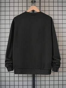 Men'S Black Messi Trophy Graphic Sweatshirt - Casual Crew Neck Pullover With Golden Stars & Ball Design, Loose Fit For Fall & Winter, Sporty Pullover | Celebrity Graphic Shirt | Comfortable Fit, Messi Soccer Shirt - màu đen - Xem 3