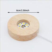 1pc Illuminated USB Wooden Display Stand, For Nightlight, Decor, Aromatherapy Base, Suitable For Desk, Showcase, Office And More