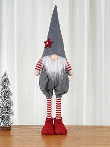 1 pièce Décoration de Gnome de Noël ajustable de 63 cm/24,8 pouces en rouge et gris, Rudolph, Cadeau de Noël, Décoration de sapin de Noël, Décoration d'intérieur mignonne, Décoration classique pour porte, fenêtre, fête, centre commercial, maison, cuisine, table