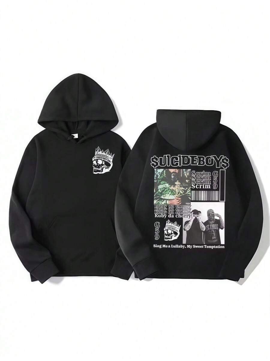 Vintage G59 Hoodies I Want To Die In New Orleans Ruby Da Cherry Hoodie Men Women Fashion Hip Hop Harajuku Sweatshirt - 黑色 - 查看 1