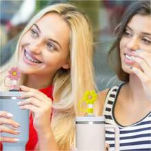 3/6/12 piezas Tapas de pajita de silicona lindas - Cubiertas protectoras de silicona, Tapas reutilizables simples para pajitas de taza, a prueba de polvo