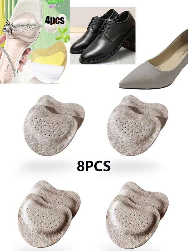 8/4/2 skórzane naklejki na przednią część stopy do wysokich obcasów, miękkie, amortyzujące, pochłaniające pot i antypoślizgowe naklejki do letnich sandałów, samoprzylepne, niewidoczne, antypoślizgowe nakładki na przednią część stopy