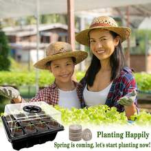 4/8 Pack Seed Starter Tray With 50/100 PCS Peat Pellets, 48/96 Cells Black Plant Germination Trays For Organic Seed Starter Soil Pods For Planting Vegetables Plants Flowers Herbs - Starting Seeds Kit - 黑色育苗盒子4個裝 - 查看 7