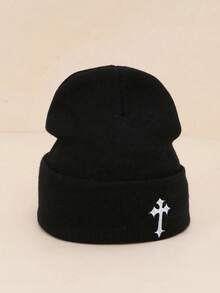 1pc Embroidered "King" Adjustable Knit Beanie Hat, Casual Sun Protection Hat Suitable For Spring, Autumn, Travel, Beach, Unisex Y2K Style Cap Men Winter Head - Knitted Hat - View 2