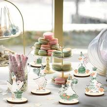 D16 Pcs Wooden Baby Shower Table Centerpiece Sage Green One Silly Goose Tabletop Detachable Sign Boy Or Girl Gender Reveal Table Toppers Display Decoration 1st Birthday Photo Props Party Favor Plies10 - 綠鵝 - 查看 8