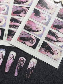 2packs Luxury Designer Original Design Japanese Style Sailor Style Moon Full Nail Sticker L-089