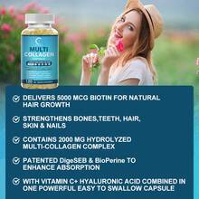 B BEWORTHS BEWORTHS Multi-Collagen Capsules (120 Capsules Per Bottle) | Colageno Para Mujer | Type I,II,III,V,X Hydrolyzed Peptides | Supports Skin Health, Joint Mobility, Hair, Digestive, Gut & Cardiovascular Health, Sleep, Stress Relief | Non-GMO Verified - New 120 tablets - 查看 3