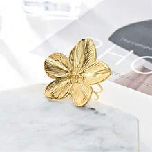 1pc Simple & Stylish Titanium Steel Flower And Folded Opening Ring, Casual Daily Wear Ring Jewelry Valentines,Mom,Mother,Mother's Day,Gift - Flower Ring - View 11
