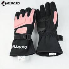 MJMOTO 粉色女式冬季摩托车手套防风防水摩托车骑行手套触摸屏越野摩托车手套 - A - 查看 7