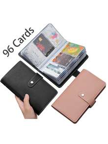 Porte-carte personnalisé, organisateur de cartes de visite professionnel, organisateur de journal de bureau. Peut contenir 96 cartes. Étui noir ou rose avec fermeture à pression. Organiseur de carte d'identité, porte-carte de visite en PU. Nouveau porte-licence, porte-carte, porte-monnaie, porte-carte de crédit, porte-carte de femme, porte-photographie, portefeuille mini pour homme et femme - Multicolore - Voir 1