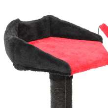 Gothic Cat Tree, Multi-Level Cat Activity Center With Top Perch, Dual Platforms With Hole, Built-In Sisal Posts, Spider Ornaments, Black & Red -By GeoTower - Black - View 9