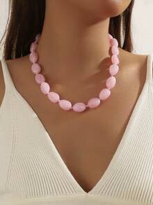 1 pieza Collar de cuentas de plástico con nubes de estilo bohemio en colores multicolor, joyería hecha a mano para usar en la playa y días festivos de verano, regalo ideal para uso diario