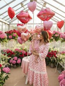 19pcs/Set Valentine's Day Party Decorations, 24" Clear Latex Balloons, Giant Red Lip/Mouth Foil Balloons, 18" Red/Pink/Rose Gold Heart Balloons, 5" Pink Latex Balloons, For Engagement, Proposal, Confession, Galentine's Day, Bachelorette Party, Room Decor, Photo Backdrop - View 7