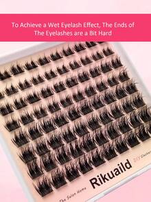 Rikuaild 80pcs D-Curl Thick & Dense Individual False Eyelashes, Create Natural Makeup Effect, Suitable For DIY Eyelash Extension At Home - D - View 2