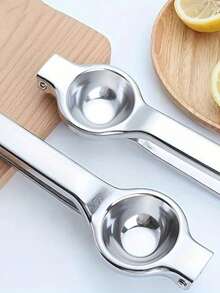 Exprimidor manual de acero inoxidable de alta resistencia. Base resistente, apto para limones, naranjas, pomelos y otras frutas - Herramienta de cocina fácil de limpiar, ideal para el hogar, restaurante y bar. No necesita electricidad, exprimidor portátil, apariencia metálica elegante, duradero, diseño compacto, estructura resistente, esencial para la cocina del hogar.