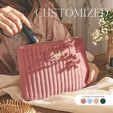 Personalized Name Cosmetic Bag, Personalized Bridesmaid Gift, Wedding Gift, Travel Toiletry Bag, Cosmetic Bag, Birthday Gift For Her, Mother's Day Gift