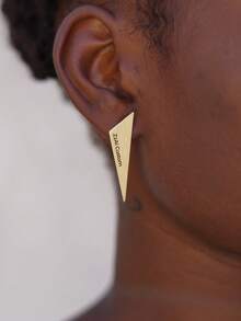 1 Pair Elegant Gold Cross Earrings, Stud Symbol Earrings, Gold Iconic Earrings, Everyday Jewelry, Original Design Earrings, Customized Jewelry For Opposite Designs, Personalized Name Customization Earrings, Opposite Styles, Rectangular, Abstract Design Styles.